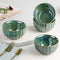 Green Ribbed Ceramic Bowl Set of 4, 320ML